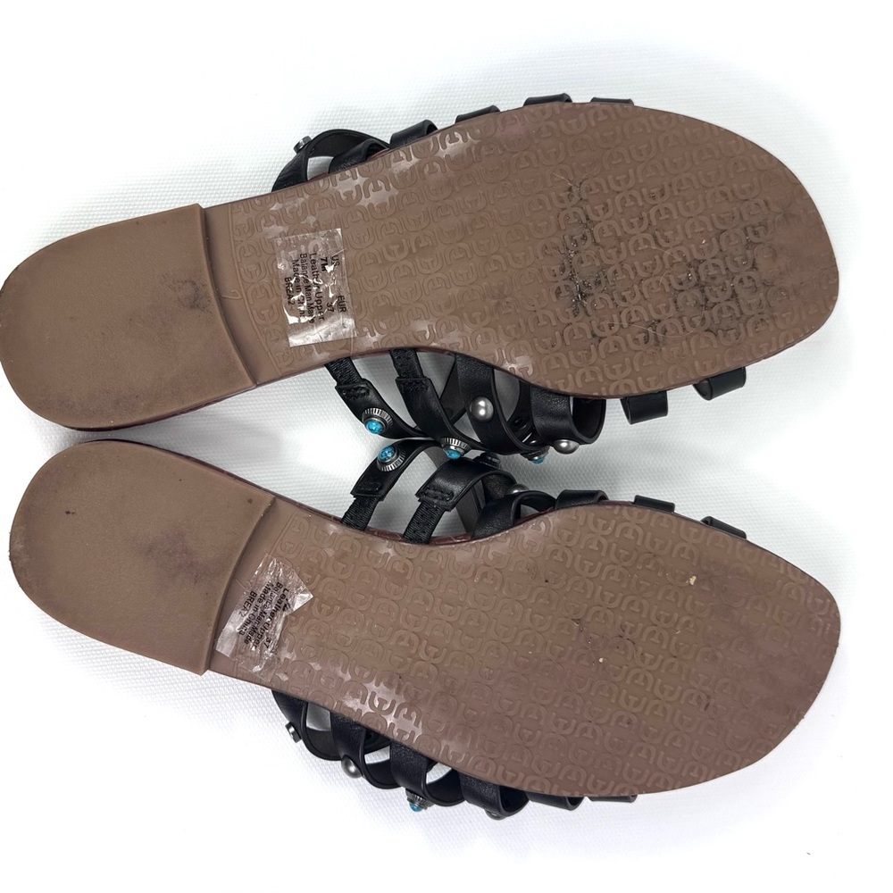 Sam Edelman Brea 2 black multi strap leather sandal w turquoise and silver Sz 7 - Picture 15 of 16